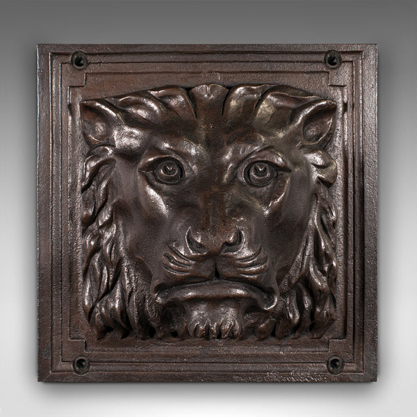 Heavy Antique Country House Lion Wall Plaque, English, Decor, Relief, Victorian