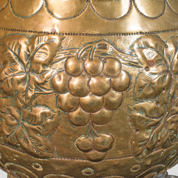 Antique Decorative Fireside Bin, English, Brass, Fire Bucket, Georgian, C.1800