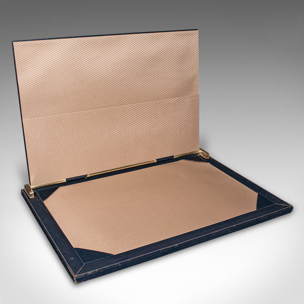 Vintage Executive Desk Pad, Italian, Leather, Desktop Blotter Mat, Office, Study