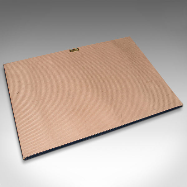 Vintage Executive Desk Pad, Italian, Leather, Desktop Blotter Mat, Office, Study