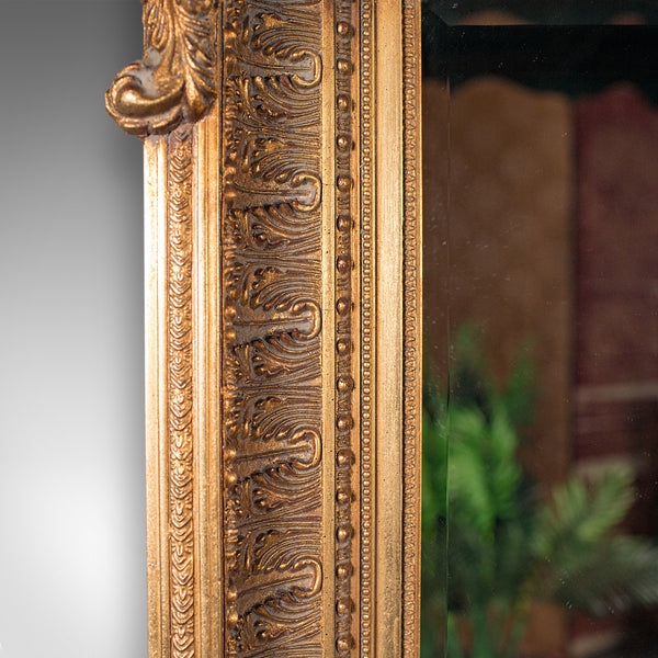 Large Vintage Renaissance Revival Wall Mirror, Continental, Giltwood, Decorative