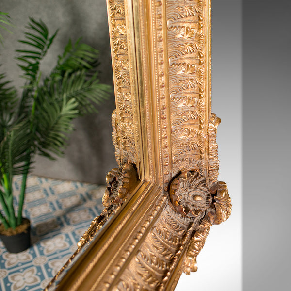 Large Vintage Renaissance Revival Wall Mirror, Continental, Giltwood, Decorative