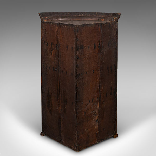Antique Bow Front Corner Cabinet, English, Wall Cupboard, Georgian, Circa 1770