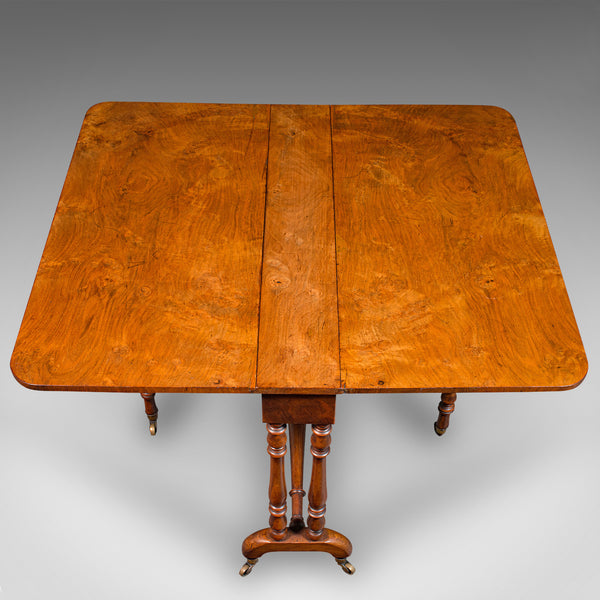 Antique Sutherland Table, English, Walnut, Gate Leg, Occasional, Regency, C.1830