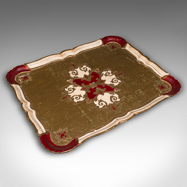 Vintage Decorative Tea Tray, Italian, Serving Platter, Baroque Revival, C.1950