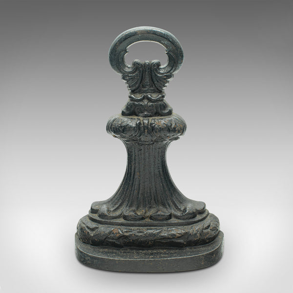 Antique Decorative Doorstop, English Cast Iron, Art Nouveau Door Keep, Victorian