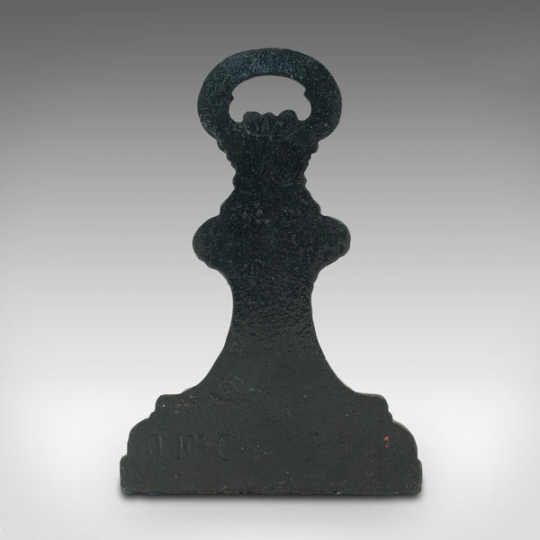 Antique Decorative Doorstop, English Cast Iron, Art Nouveau Door Keep, Victorian