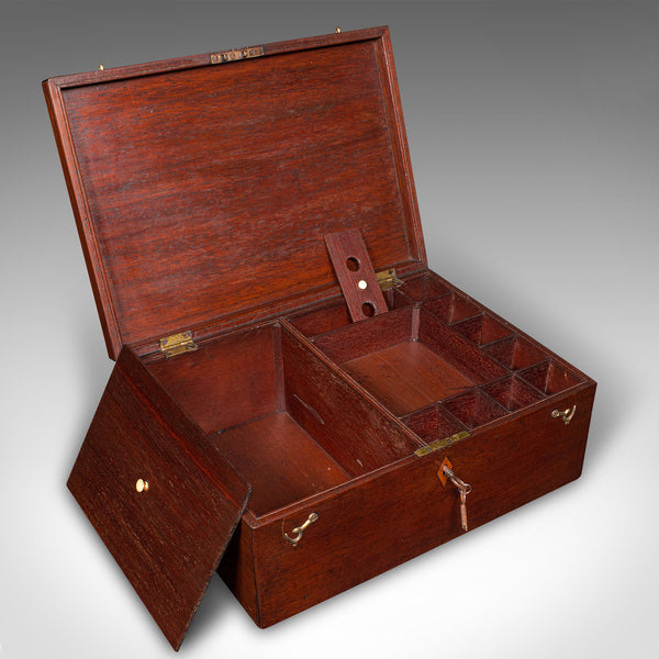 Antique Travelling Jewellery Salesman's Box, English Carry Case, Victorian, 1850
