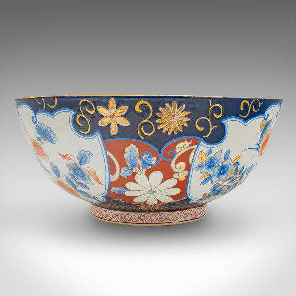 Large Vintage Decorative Bowl, Japanese, Ceramic, Serving Dish, Art Deco, Imari