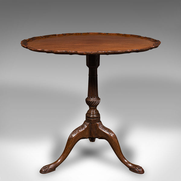 Antique Pie Crust Lamp Table, English, Tilt Top, Occasional, Victorian, C.1870