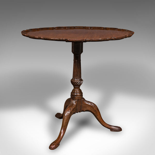 Antique Pie Crust Lamp Table, English, Tilt Top, Occasional, Victorian, C.1870