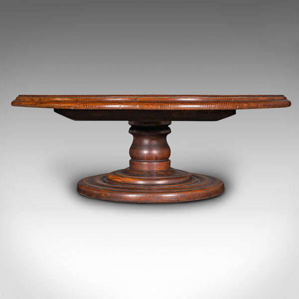 Antique Lazy Susan, English, Oak, Rotary Display Turntable, Regency, Circa 1830