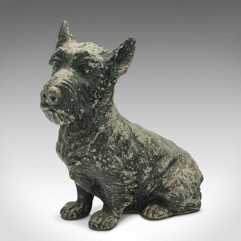 Antique Decorative Scottish Terrier Figure, British, Spelter, Dog, Edwardian