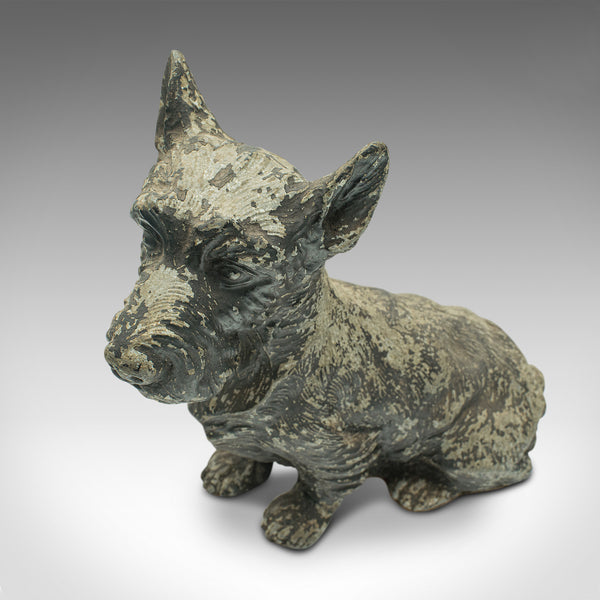 Antique Decorative Scottish Terrier Figure, British, Spelter, Dog, Edwardian
