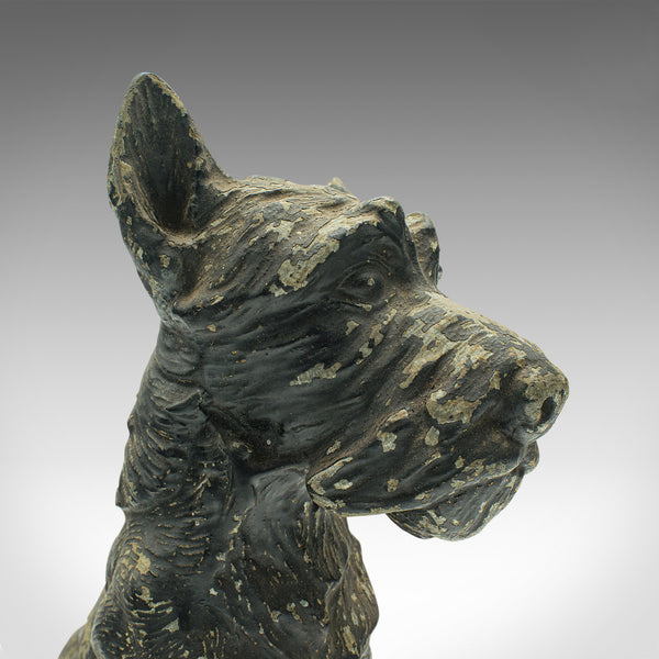 Antique Decorative Scottish Terrier Figure, British, Spelter, Dog, Edwardian