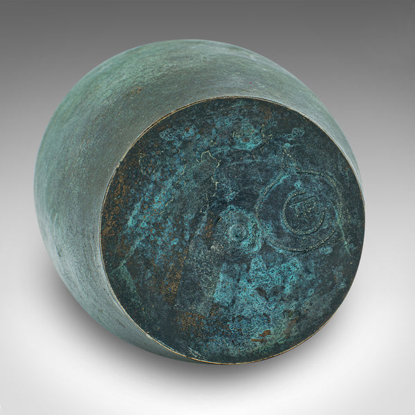 Antique Stem Vase, Japanese, Weathered Bronze, Decorative, Flower Urn, Victorian