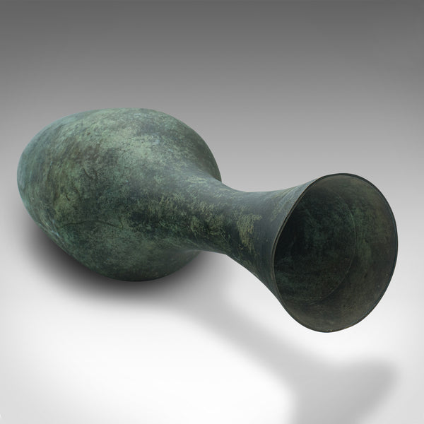 Antique Stem Vase, Japanese, Weathered Bronze, Decorative, Flower Urn, Victorian