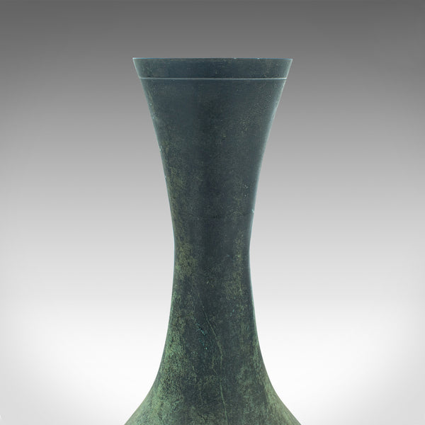 Antique Stem Vase, Japanese, Weathered Bronze, Decorative, Flower Urn, Victorian