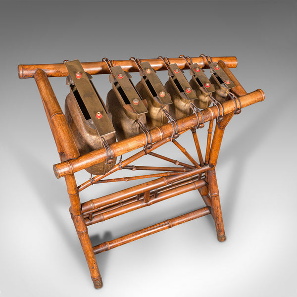 Antique Xylophone, English, Bronze, Bamboo, Musical Instrument, Victorian, 1900