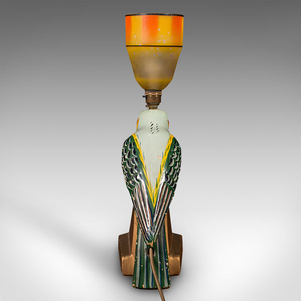 Vintage Parrot Lamp, French, Plaster, Table, Desk Light, Art Deco, Mid Century