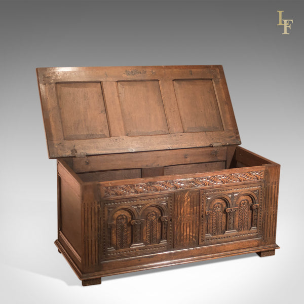 Antique Coffer, English Oak Furniture, C18th - London Fine Antiques