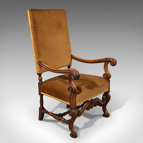 Antique Elbow Chair, English, Walnut, Armchair, Victorian, Circa 1880 - London Fine Antiques