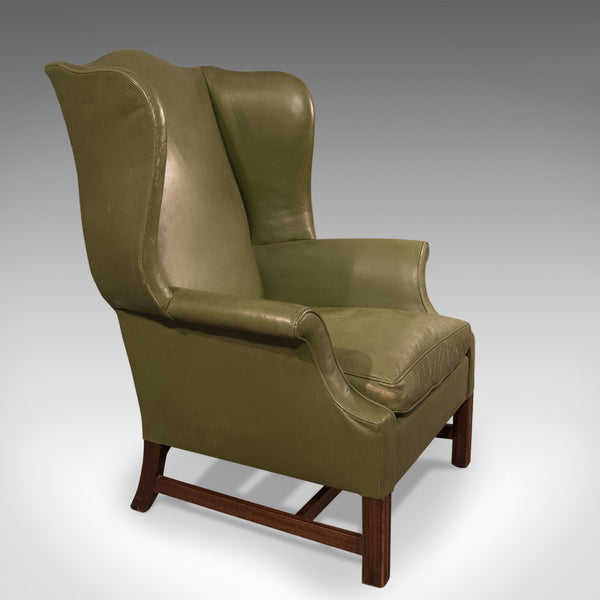 Large Antique Wing Back Armchair, English, Leather, Club Chair, Circa 1900 - London Fine Antiques