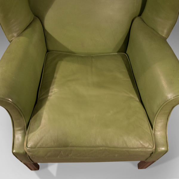 Large Antique Wing Back Armchair, English, Leather, Club Chair, Circa 1900 - London Fine Antiques