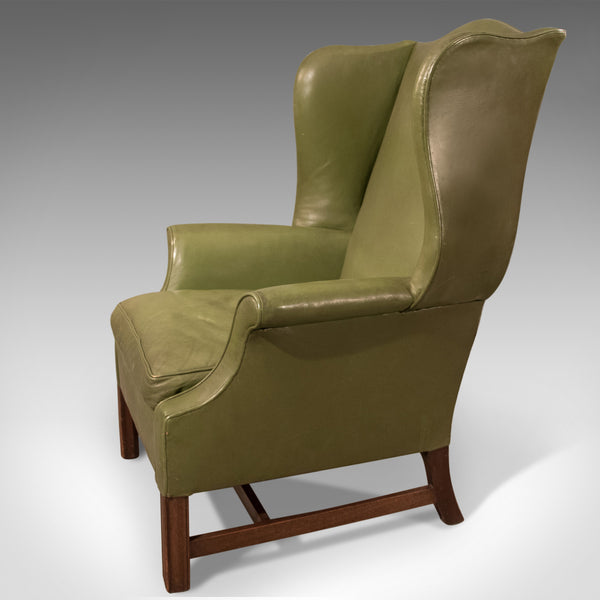Large Antique Wing Back Armchair, English, Leather, Club Chair, Circa 1900 - London Fine Antiques