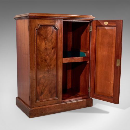 Antique Quality Side Cabinet Cupboard Flame Mahogany English Victorian C1880 - London Fine Antiques