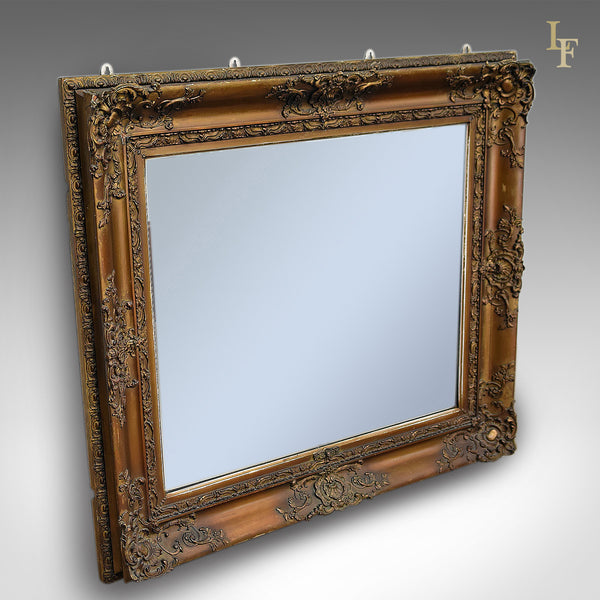 Antique Wall Mirror, Victorian, Gilt Gesso Frame, Later Plate - London Fine Antiques