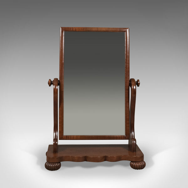 Large Antique Platform Mirror, Mahogany, English, Victorian Vanity Circa 1860 - London Fine Antiques