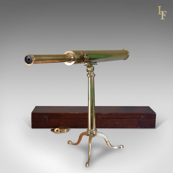 Antique Telescope, Dollond, 2" Refracting Library Scope in Mahogany Case c.1800 - London Fine Antiques