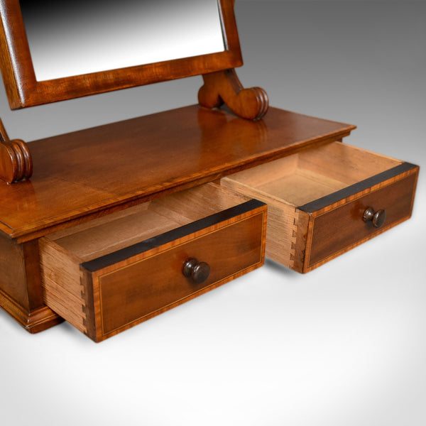 Adjustable Antique Toilet Mirror, English, Edwardian, Walnut Swing Frame c.1910 - London Fine Antiques
