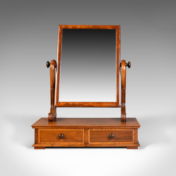 Adjustable Antique Toilet Mirror, English, Edwardian, Walnut Swing Frame c.1910 - London Fine Antiques