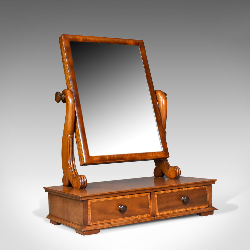 Adjustable Antique Toilet Mirror, English, Edwardian, Walnut Swing Frame c.1910 - London Fine Antiques