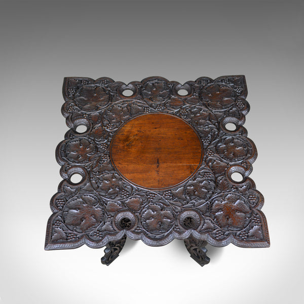 Anglo-Indian Antique Campaign Table, Carved, Teak, Side, Circa 1900 - London Fine Antiques