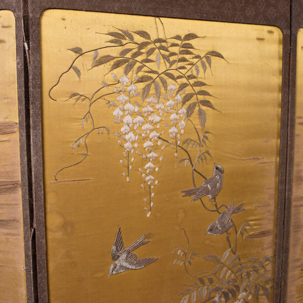 Antique 4 Fold Screen, Victorian Room Divider - London Fine Antiques