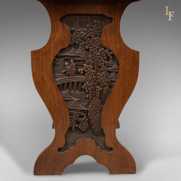 Antique Book Trough Side Table, Oriental Walnut c.1910 - London Fine Antiques