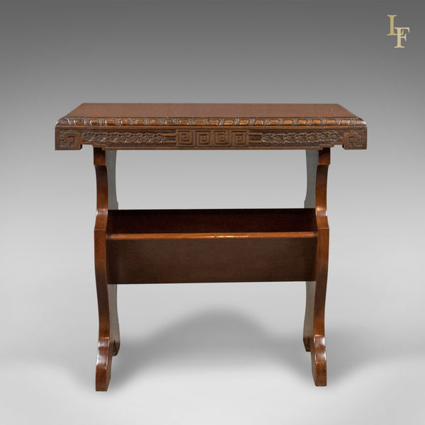 Antique Book Trough Side Table, Oriental Walnut c.1910 - London Fine Antiques