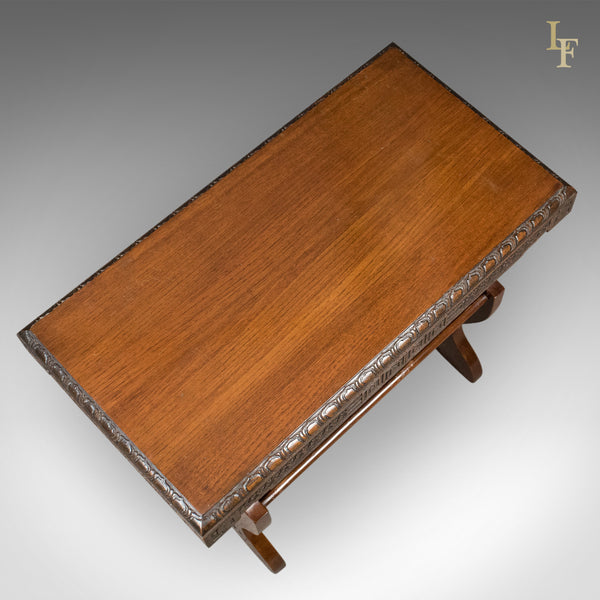 Antique Book Trough Side Table, Oriental Walnut c.1910 - London Fine Antiques
