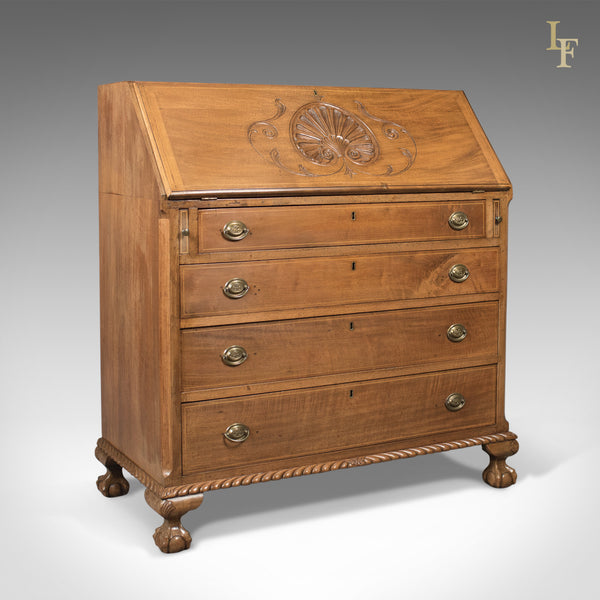 Antique Bureau, Victorian Walnut Desk, c.1900 - London Fine Antiques