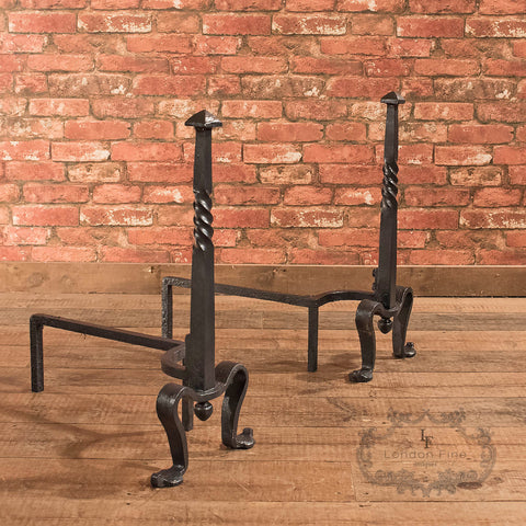 Antique Fire Dogs, Andirons, English c1900 - London Fine Antiques