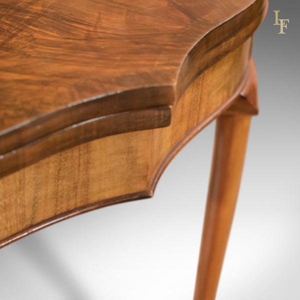 Antique Fold Over Card Table, Edwardian Walnut - London Fine Antiques