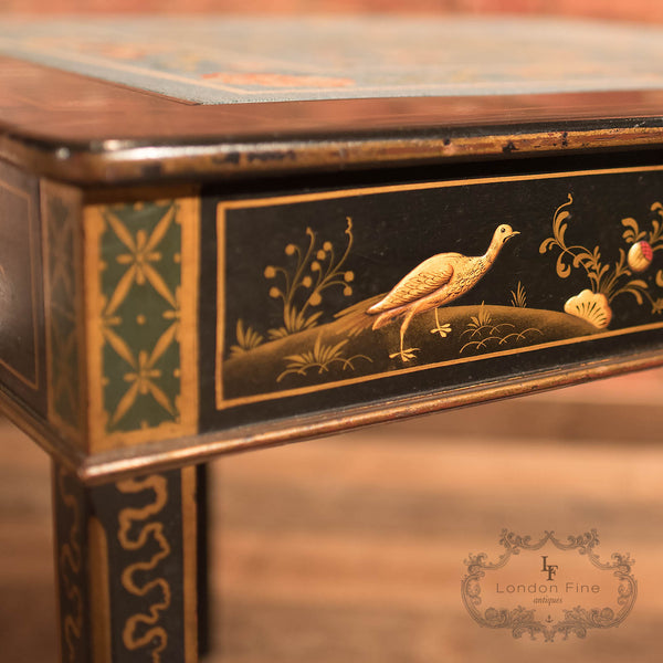 Antique Fold Over Card Table, Chinoiserie c1890 - London Fine Antiques