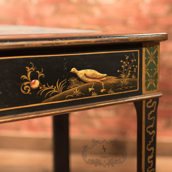 Antique Fold Over Card Table, Chinoiserie c1890 - London Fine Antiques