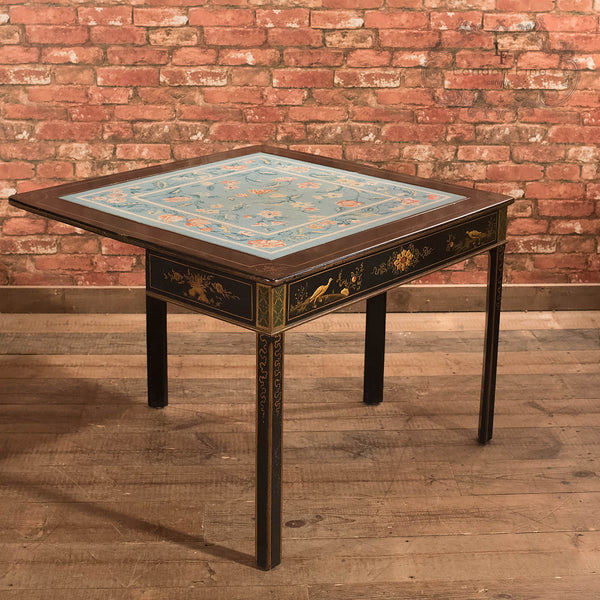 Antique Fold Over Card Table, Chinoiserie c1890 - London Fine Antiques