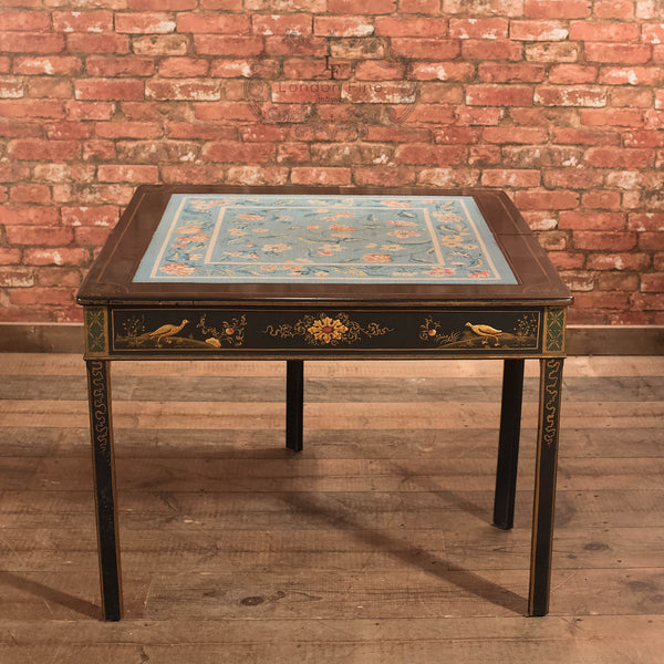 Antique Fold Over Card Table, Chinoiserie c1890 - London Fine Antiques