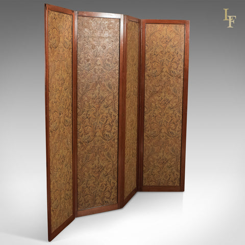 Antique Folding Screen, Victorian Walnut c.1870 - London Fine Antiques