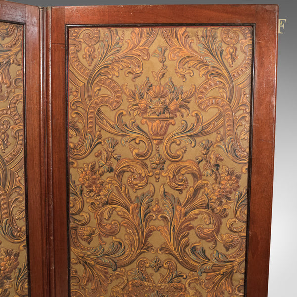 Antique Folding Screen, Victorian Walnut c.1870 - London Fine Antiques